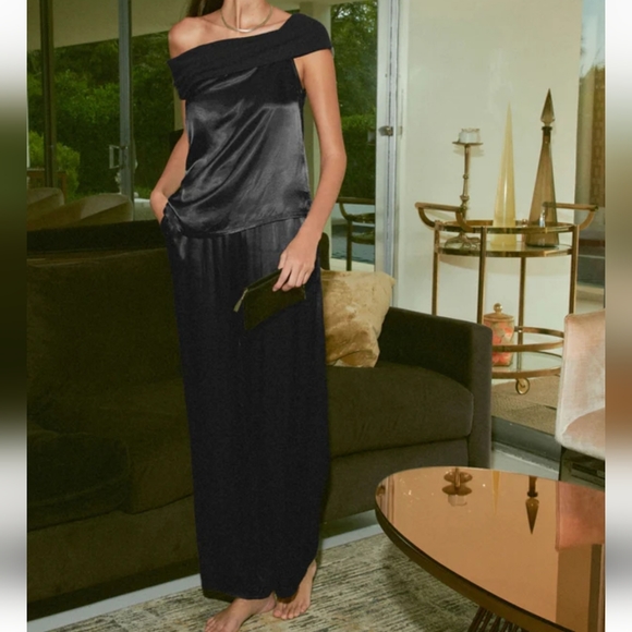 New Joie xl black silk wide legs pants - Picture 11 of 12